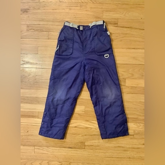 Boys Blue Snow pants, Size 10-12 Large, Buckles + Buttons - Picture 1 of 8